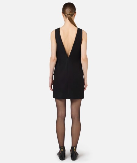 Boxy crêpe minidress with pockets
