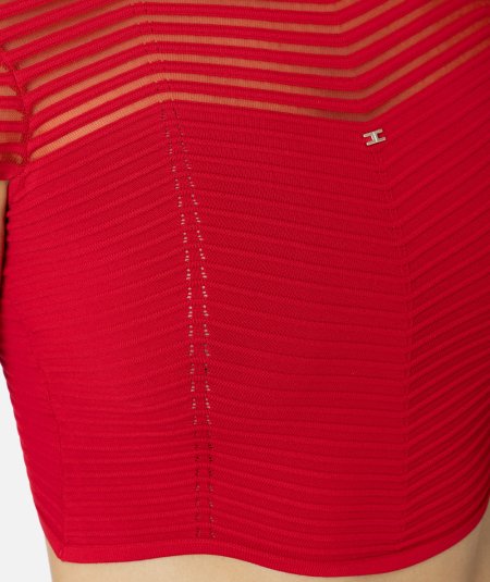 Chevron pattern viscose cropped top