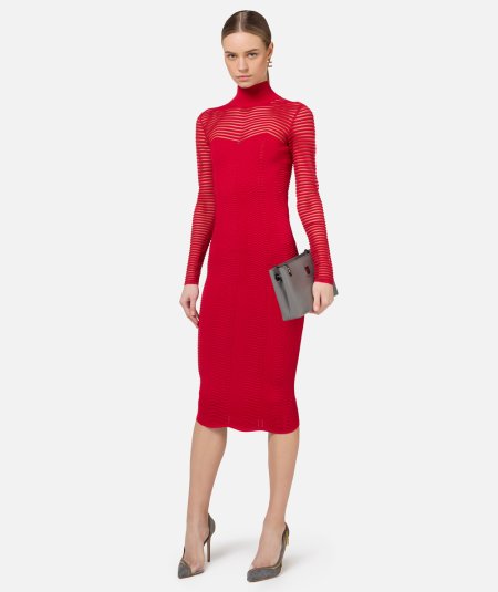 Midi dress in chevron pattern viscose - Duepistudio ***** Abbigliamento, Accessori e Calzature | Uomo - Donna