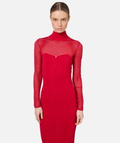 Midi dress in chevron pattern viscose