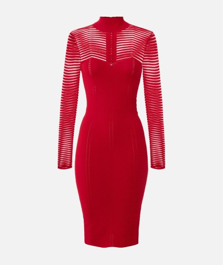 Midi dress in chevron pattern viscose