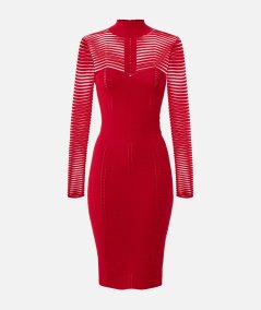 Midi dress in chevron pattern viscose