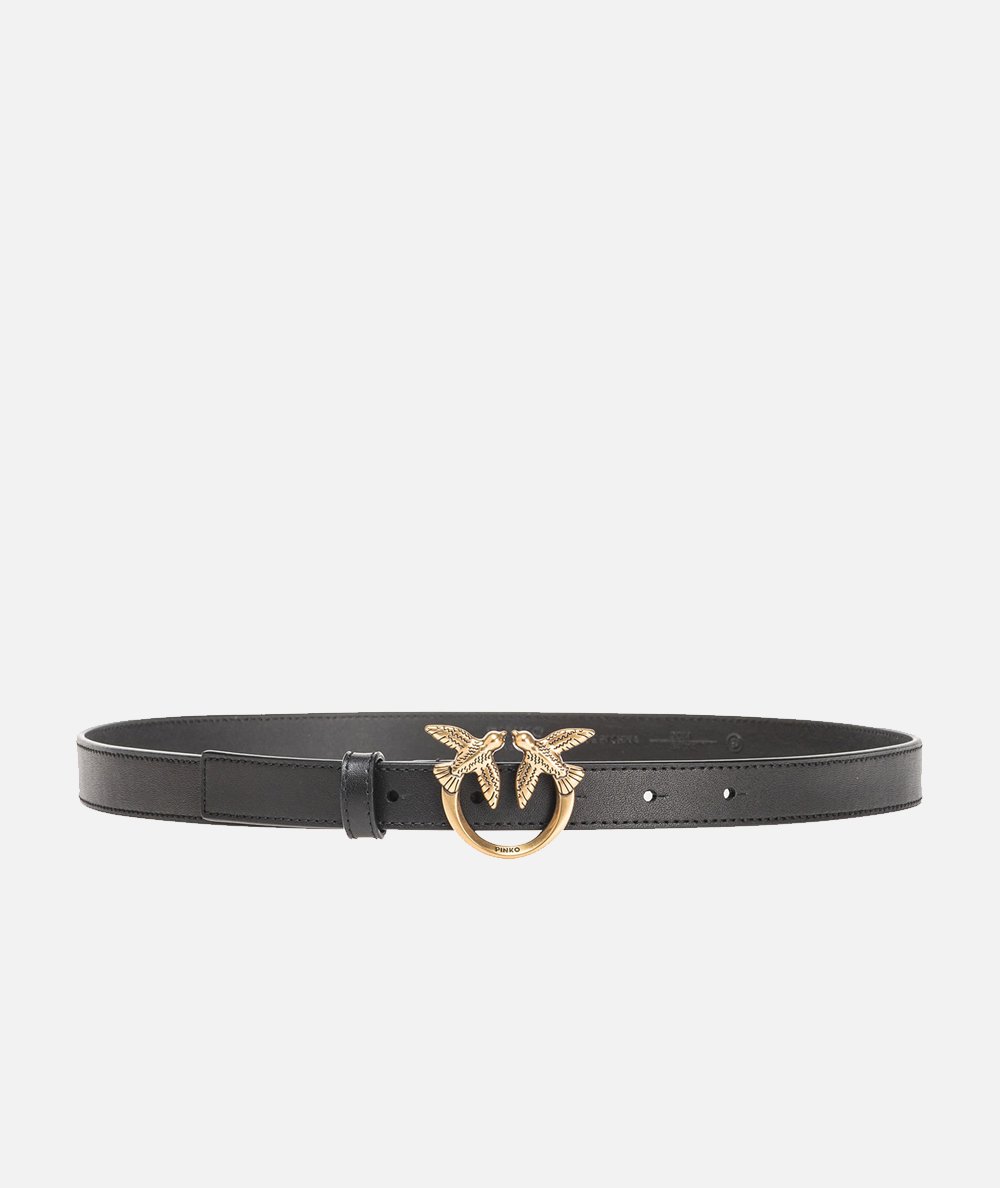 Love Birds thin leather belt 2cm