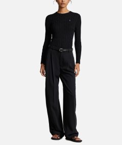 Cotton cable crew neck sweater