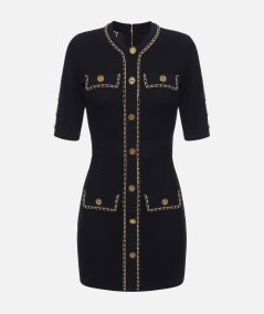 Viscose mini dress with chain