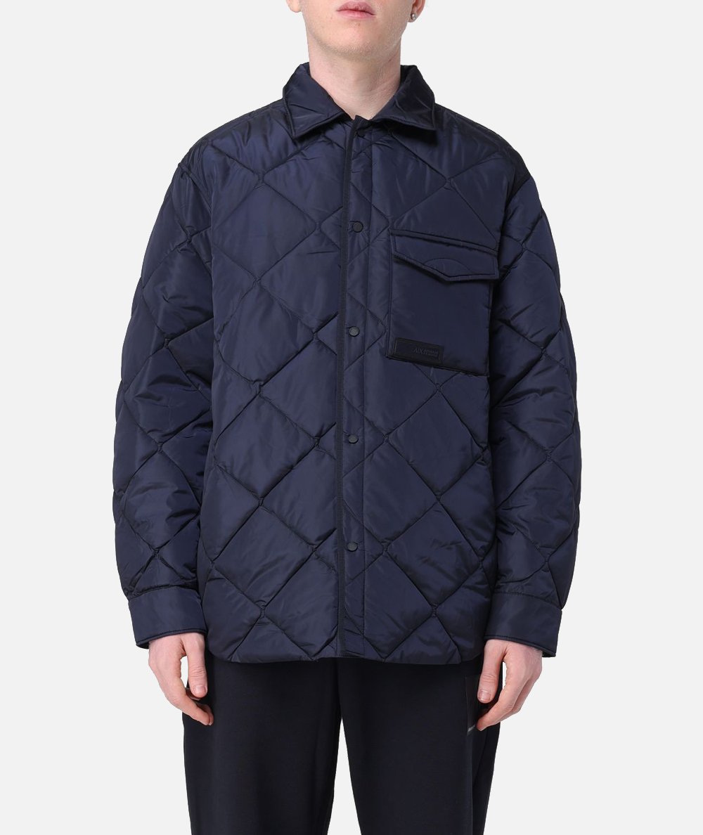 Quilted and padded jacket
