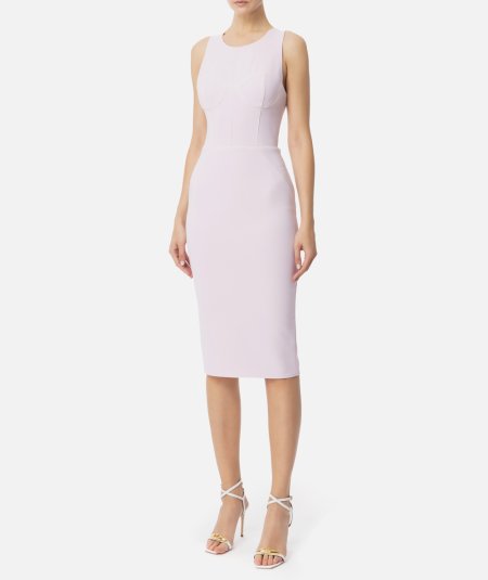 Crêpe sheath dress with contrasting piping - Duepistudio ***** Abbigliamento, Accessori e Calzature | Uomo - Donna