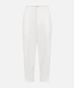 Crepe trousers with pleats