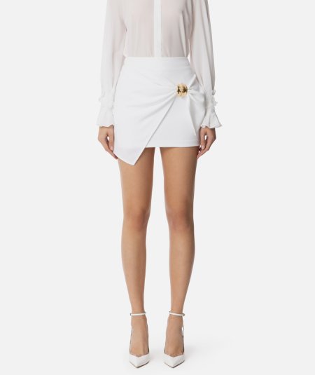 Mini skirt in flowing crepe with macro bow - Duepistudio ***** Abbigliamento, Accessori e Calzature | Uomo - Donna