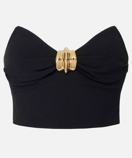 Flowing crepe top with jewel decoration