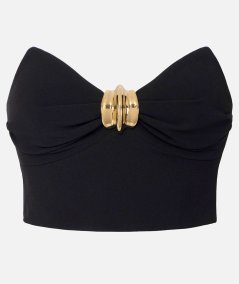 Flowing crepe top with jewel decoration