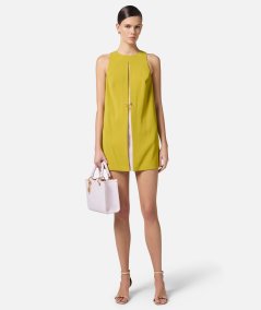 Two-tone crepe dress