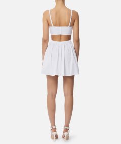 Cotton poplin dress with bow