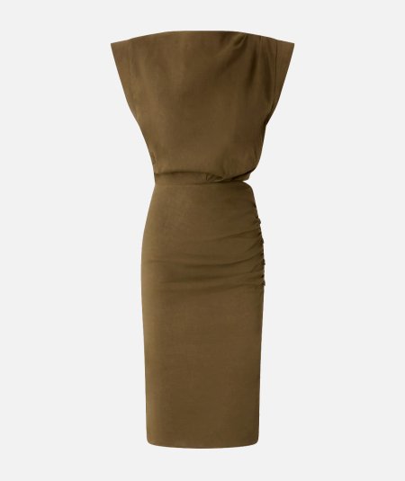Sleeveless linen dress with buttons