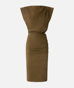 Sleeveless linen dress with buttons