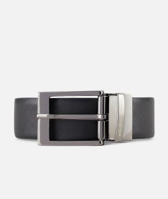 Reversible genuine leather belt