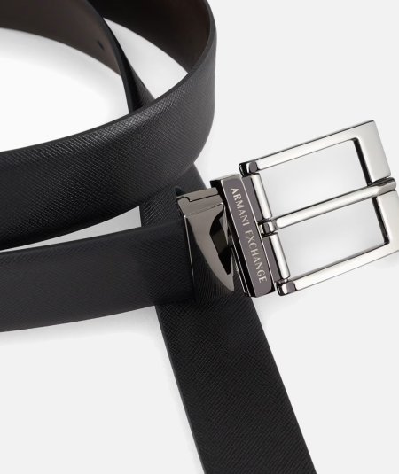 Reversible genuine leather belt