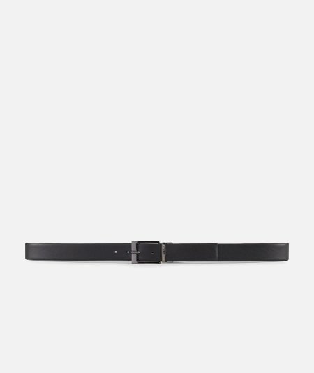 Reversible genuine leather belt