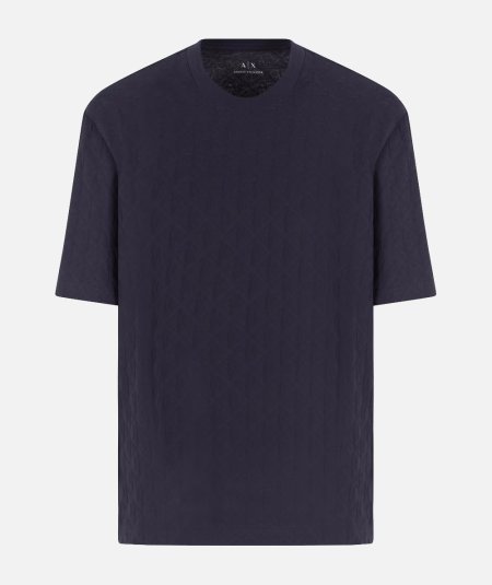 T-shirt regular fit in cotone con logo allover tono su tono - Duepistudio ***** Abbigliamento, Accessori e Calzature | Uomo - Donna