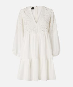 Mini dress with openwork design and crystals