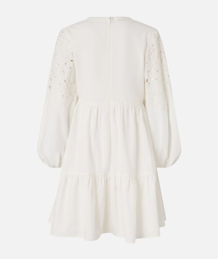Mini dress with openwork design and crystals