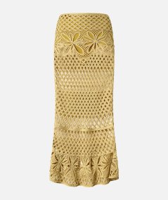 Long skirt with crochet effect and fantasy