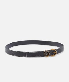 Love Birds detail tumbled leather belt 2.5 cm