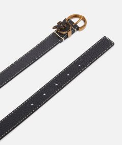 Love Birds detail tumbled leather belt 2.5 cm