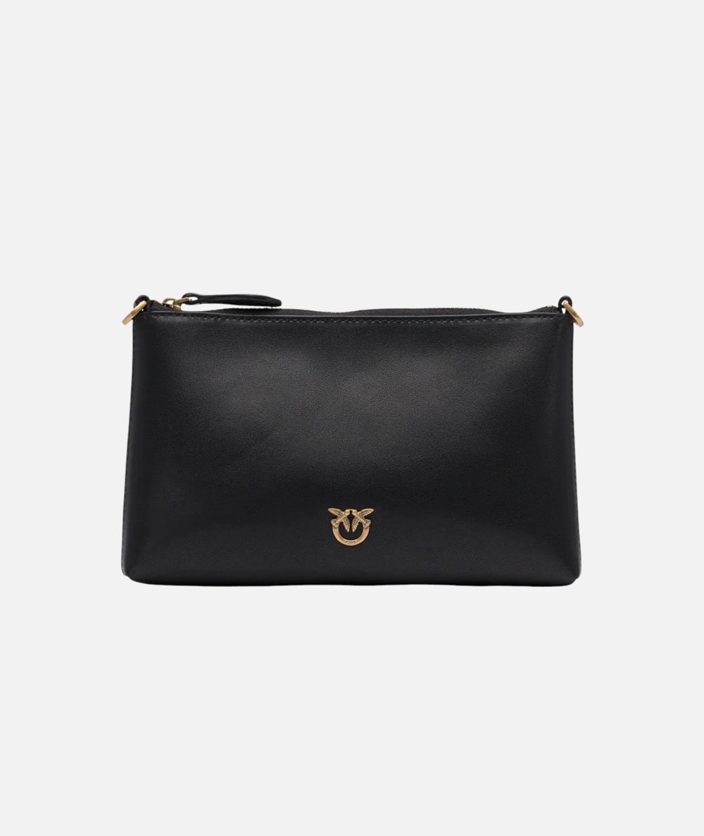 Borsa Tracolla Piatta in Pelle con Logo Love Birds