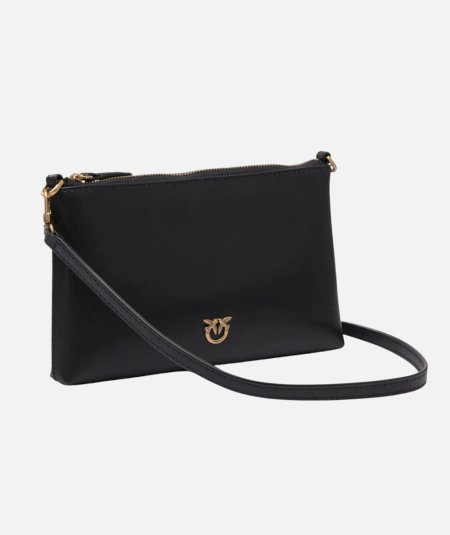 Borsa Tracolla Piatta in Pelle con Logo Love Birds