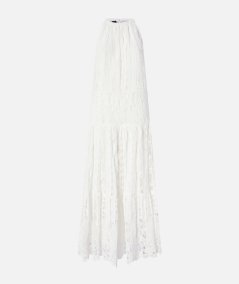 Sangallo and macramé midi dress
