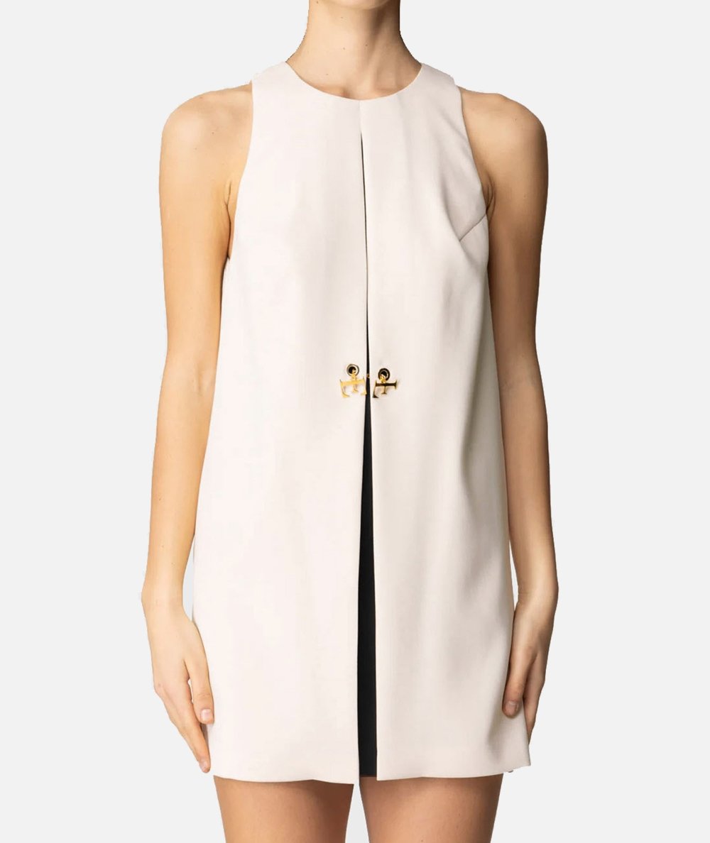 Two-tone crepe dress