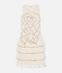 Knit dress with ruffles and flounces