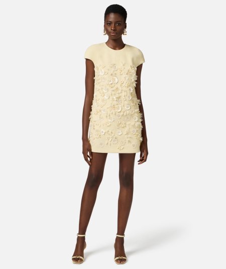 Tweed dress with floral embroidery - Duepistudio ***** Abbigliamento, Accessori e Calzature | Uomo - Donna