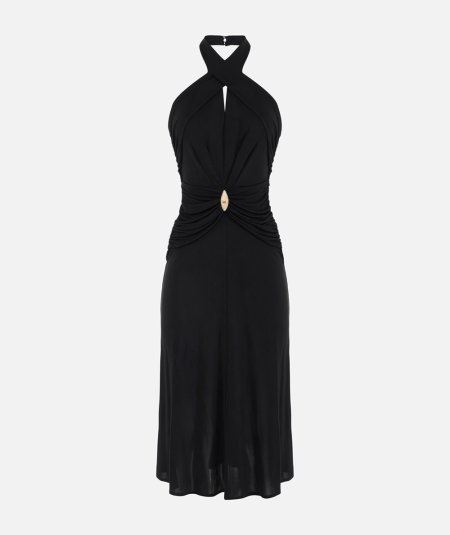 Lightweight jersey dress with crossover neckline
