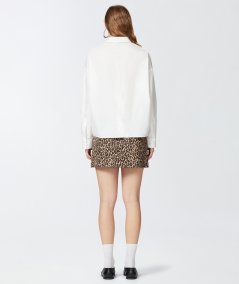 Shirt with Sangallo embroidery and crystals