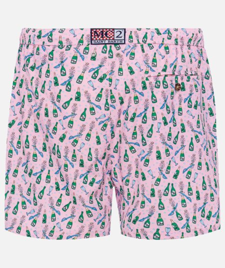 Costume da mare boxer Lighting in tessuto leggero con stampa sabrage e bottiglia