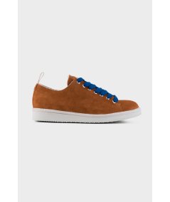 Scarpa Allacciata P01 in Suede Sostenibile CARAMELLO BLU ELETTRICO