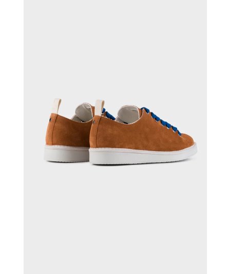 Scarpa Allacciata P01 in Suede Sostenibile CARAMELLO BLU ELETTRICO