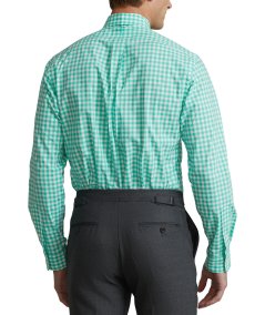 Slim Fit Plaid Stretch Poplin Shirt