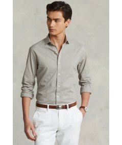 Camicia in twill tinta in capo Slim-Fit