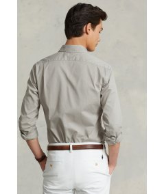 Camicia in twill tinta in capo Slim-Fit